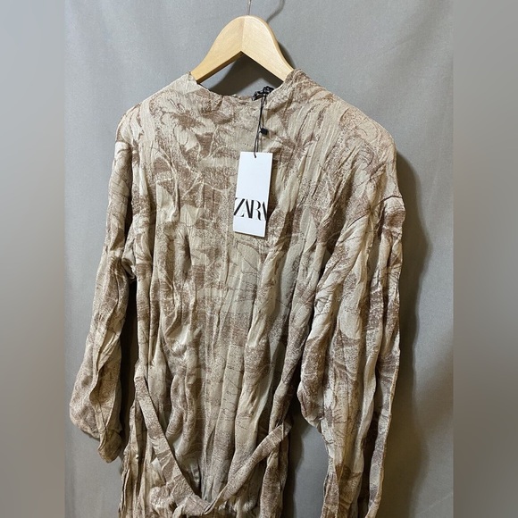 Zara Printed Crinkle Dress - Picture 7 of 10